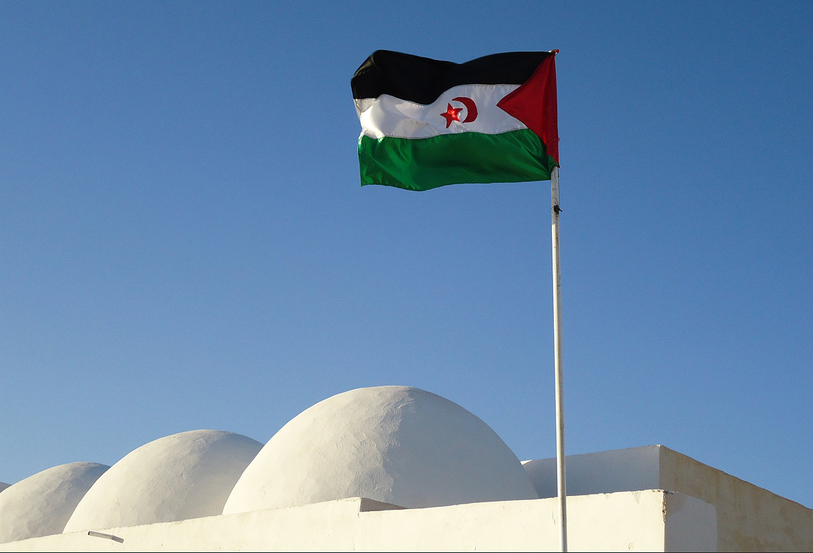 Bandera RASD als campaments refugiats. Eix