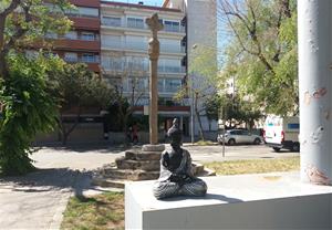 Buda davant la Creu de Terme de Sant Joan. Ferran Savall