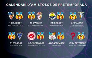 Calendari de pretemporada del FC Vilafranca. Eix