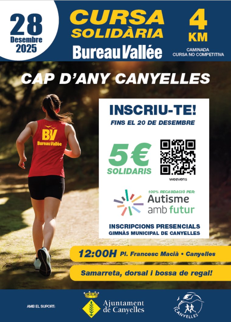Canyelles acollirà la primera Cursa Solidària Bureau Vallée a benefici d’Autisme en Futur. EIX