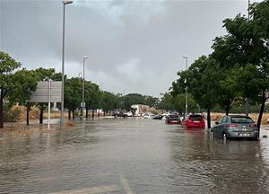 Carrers de Vilafranca després de la pluja d'ahir dissabte. @pruiiiz_07