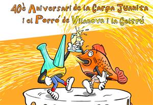 Cartell del 40è Aniversari de la Carpa Juanita i el Porró. Eix