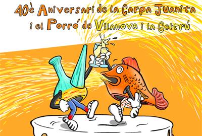 Cartell del 40è Aniversari de la Carpa Juanita i el Porró. Eix