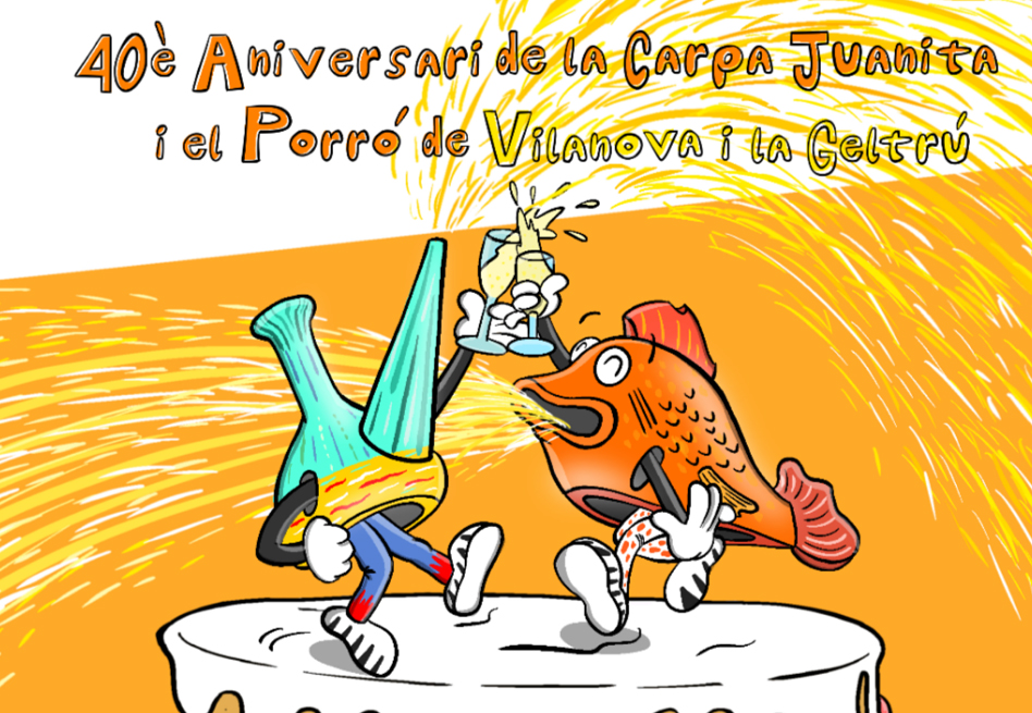 Cartell del 40è Aniversari de la Carpa Juanita i el Porró. Eix