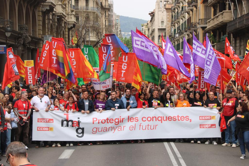 CCOO i UGT surten al carrer per exigir ja la reducció de la jornada i noves millores: “Volem viure”. ACN