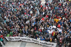Concentració 'No fem Soroll. Fem Cultura' contra la sentència del TSJC a l'abril de 2016. Jordi Lleó