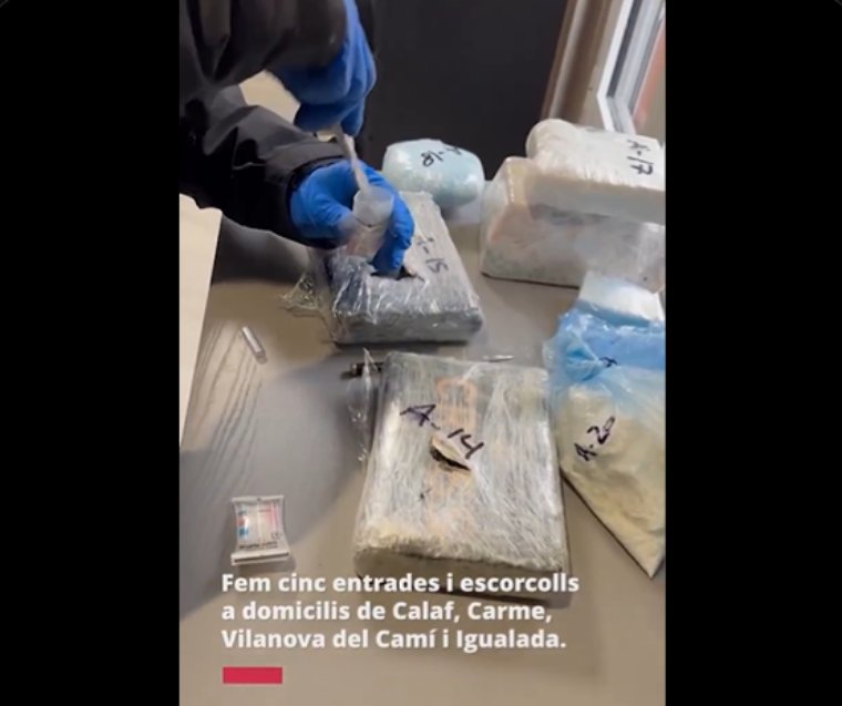 Desarticulen un grup criminal dedicat al cultiu de marihuana i a la venda de cocaïna a l'Anoia. ACN