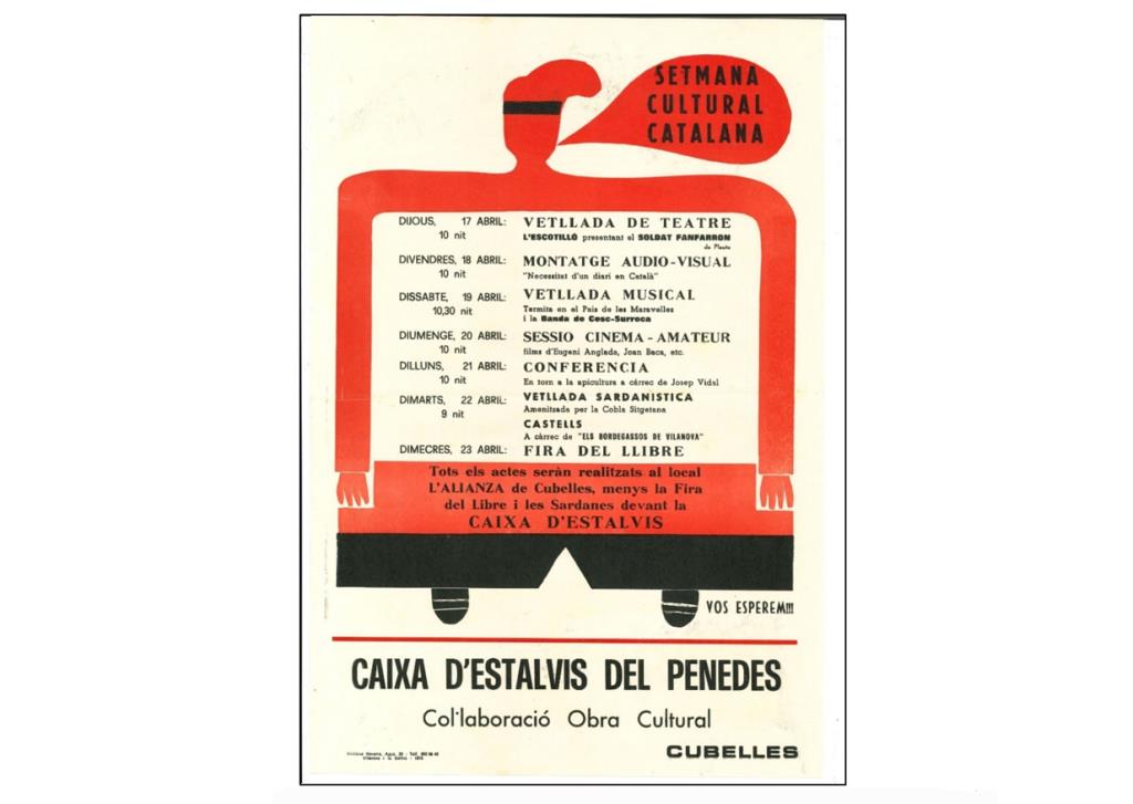 El cartell de la primera edició de la Setmana Cultural (Arxiu Josep M. Soler Bou)