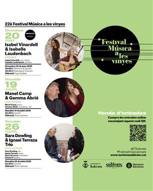 El Festival Música a les Vinyes torna a Subirats amb música, patrimoni i gastronomia entre vinyes