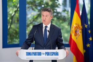 El líder del PP, Alberto Núñez Feijóo, aquest dijous a Madrid . ACN