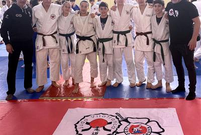 Els alumnes de l'Escola de Judo Vilafranca-Vilanova a Montesquiu. Eix