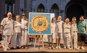 Els pabordes presentant el cartell de la Festa Major de Vilanova 2025. Eix