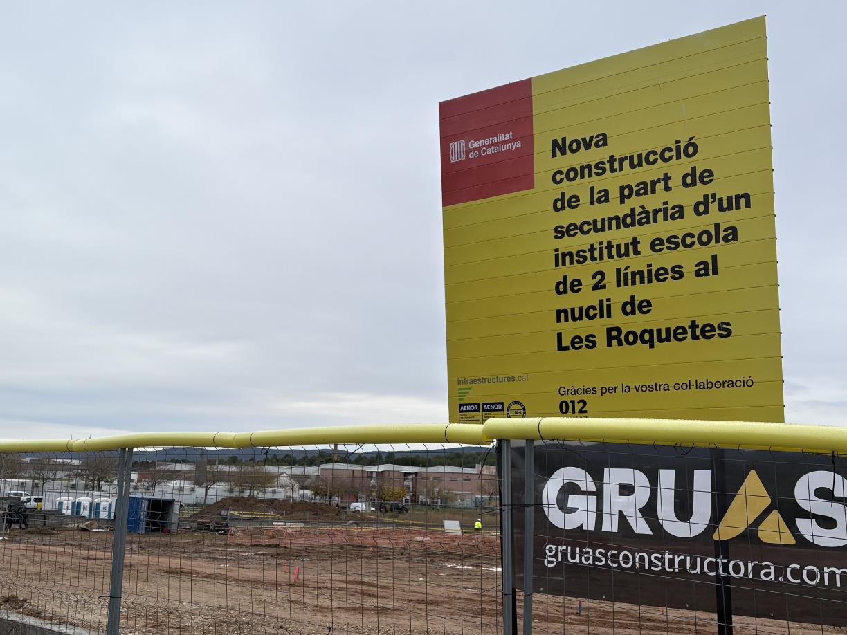 Es reprenen les obres de l’Institut Escola de les Roquetes a Sant Pere de Ribes. Ajt Sant Pere de Ribes