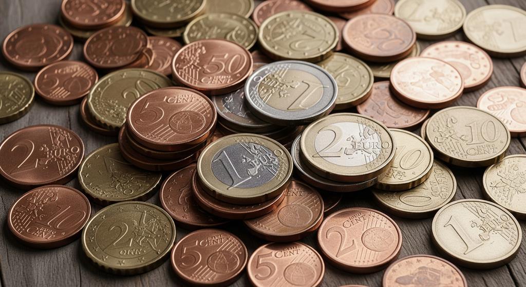 Euros, monedes, diners. Eix