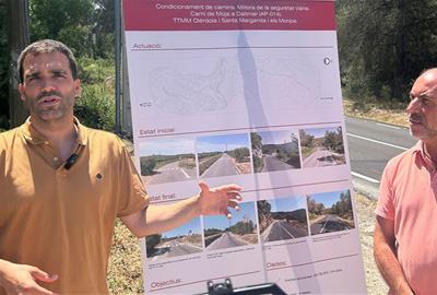 Finalitzades les obres de millora de seguretat viària del camí de Moja a Daltamar. Diputació de Barcelona