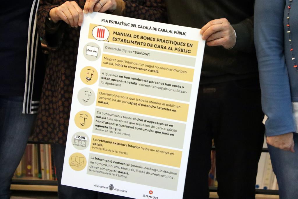 Igualada impulsa una campanya per millorar l'ús del català a les empreses i establiments de cara al públic. ACN