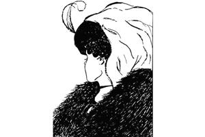 Il·lusió òptica de la dona jove o anciana. Eix