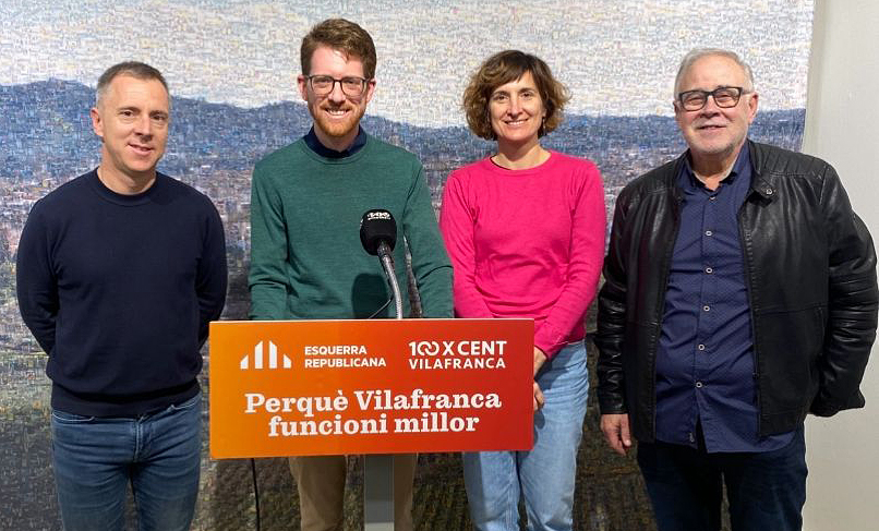 Imatge de la roda de premsa d'ERC Vilafranca. Eix