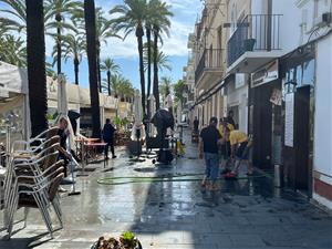 Imatges del temporal al passeig del Carme de Vilanova i la Geltrú