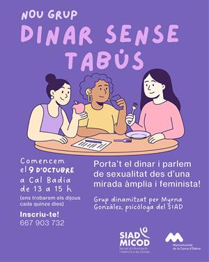 La MICOD impulsa el grup “Dinar sense tabús” per parlar de sexualitat amb mirada feminista. EIX