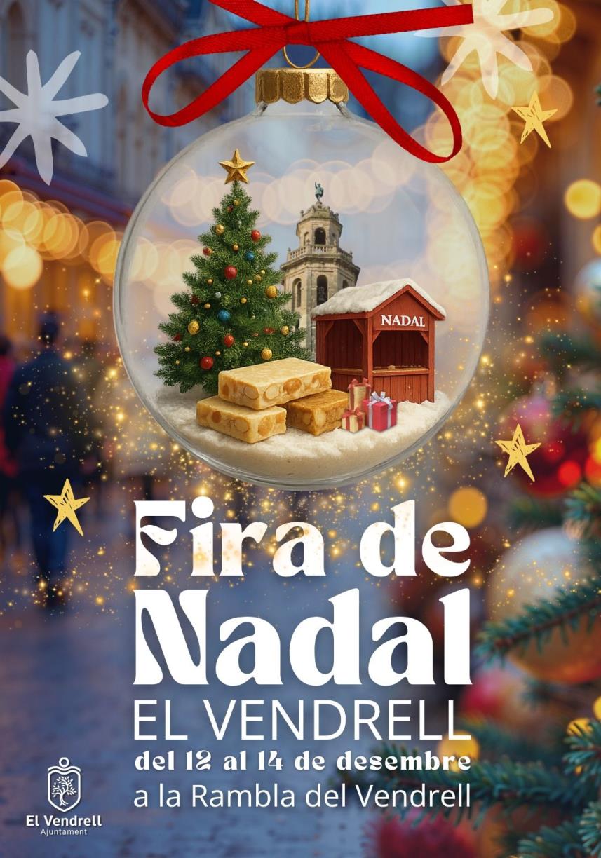 La nova Fira de Nadal del Vendrell omplirà la Rambla d’ambient festiu, gastronomia i comerç local. Ajuntament del Vendrell