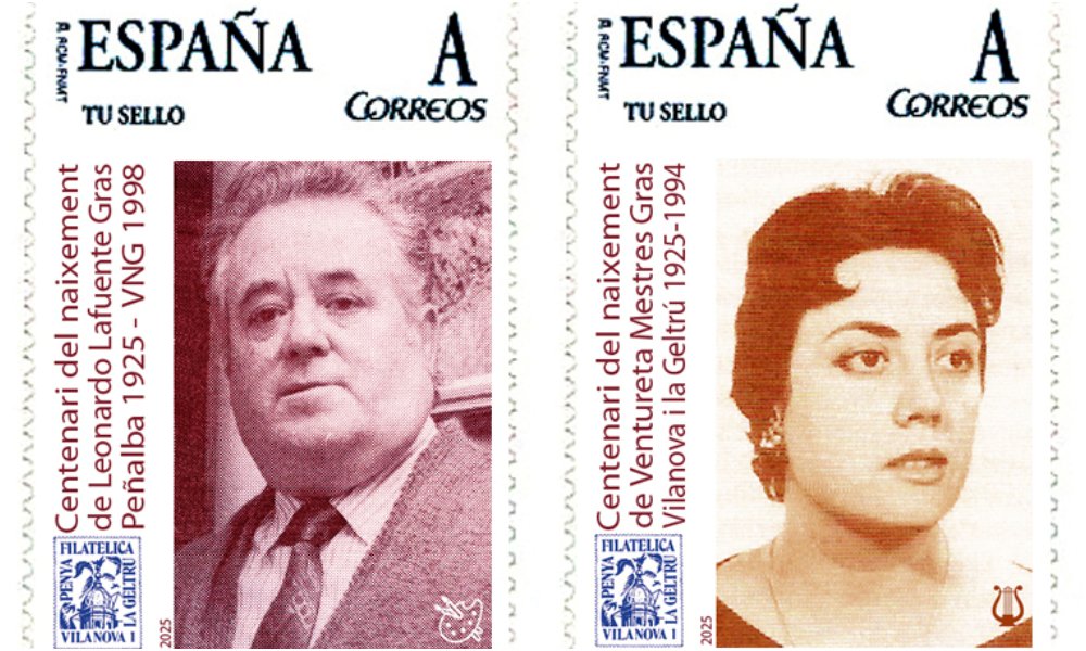 La Penya Filatèlica recorda Leonardo Lafuente i Ventureta Mestres amb segells commemoratius. EIX