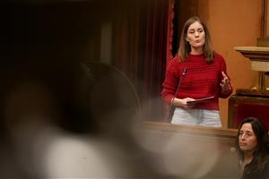 La presidenta del grup dels Comuns, Jéssica Albiach, al ple . ACN / Bernat Vilaró