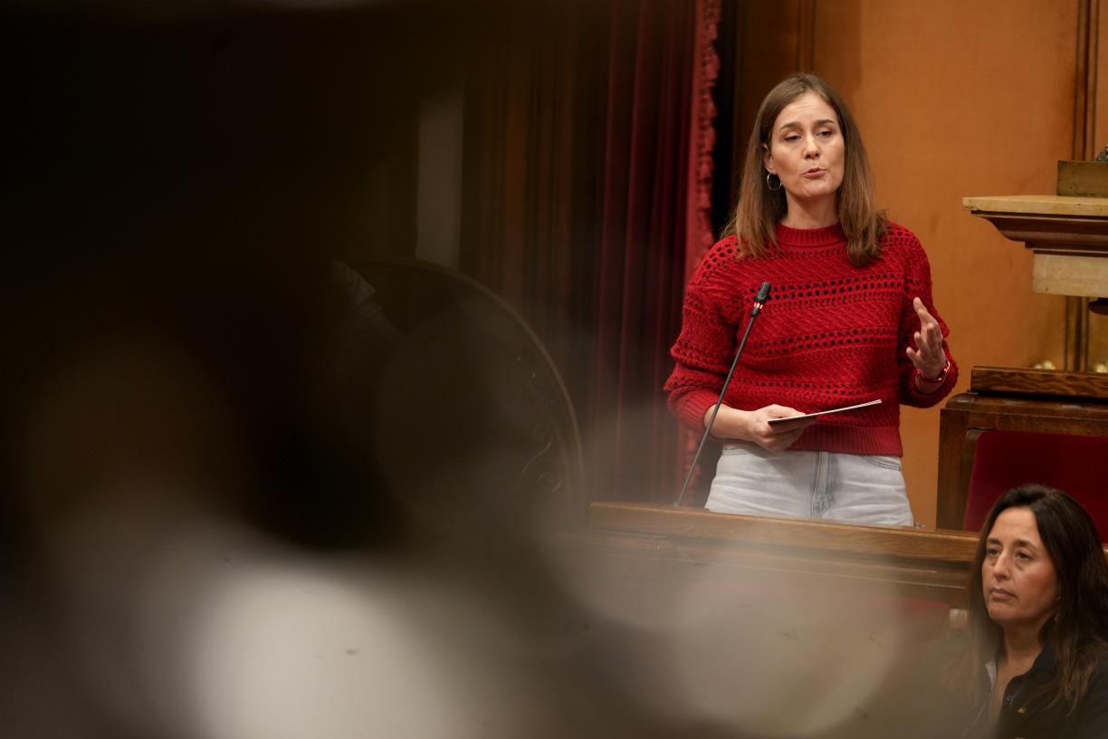 La presidenta del grup dels Comuns, Jéssica Albiach, al ple . ACN / Bernat Vilaró