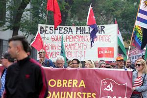 La Taula Sindical de Catalunya també clama contra l'auge de l'extrema dreta, el racisme i la despesa militar
