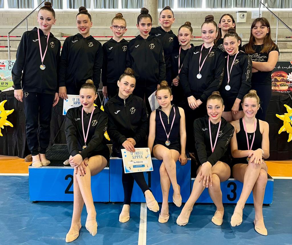 Les gimnastes del Club Gimnàstic Ballerina Vilanova i la Geltrú . Eix
