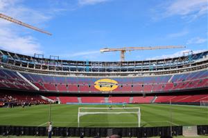 L'estadi del FC Barcelona, Spotify Camp Nou, encara en obres a principis de novembre . ACN