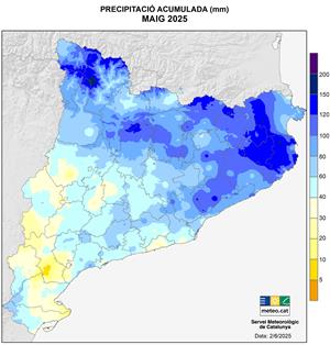 Maig inestable al Penedès i Garraf: pluges destacades i calor sobtada al final del mes. Generalitat de Catalunya