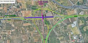 Mapa del nus de Vila-seca que es generarà amb la nova estació intermodal i tramvia. ACN