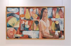 Pintura a l'oli de Joan Montacada exposició dècades del 1950 - 1960. Eix