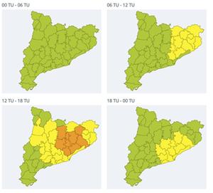 Protecció Civil demana precaució al Penedès per la previsió de fortes pluges a partir del migdia. EIX