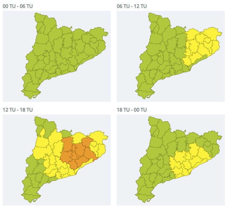 Protecció Civil demana precaució al Penedès per la previsió de fortes pluges a partir del migdia. EIX