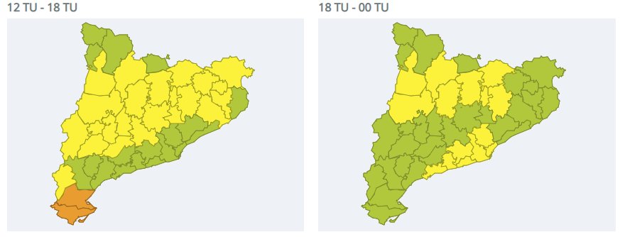 Protecció Civil demana precaució per les possibles pluges intenses aquesta tarda i demà divendres. EIX