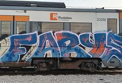 Quatre detinguts per pintar un tren de Rodalies al Vendrell. ACN