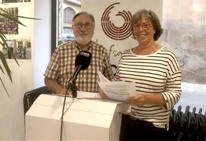 Ramon Arnabat i Montse Romagosa en roda de premsa. Eix