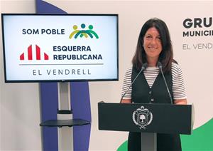 Roda de premsa de Carmina Bartra a l'ajuntament del Vendrell. Eix
