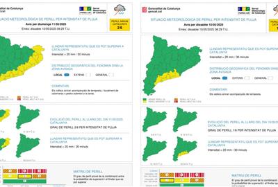 S’activa l’alerta del pla Inuncat per fortes pluges al Garraf, Alt i Baix Penedès. EIX