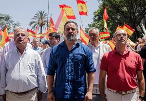 Santiago Abascal en un míting de Vox. ACN