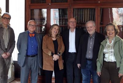 Sis de les set personalitats signants del manifest ‘Per uns acords nacionals al servei de la cultura. ACN / Sara Soteras