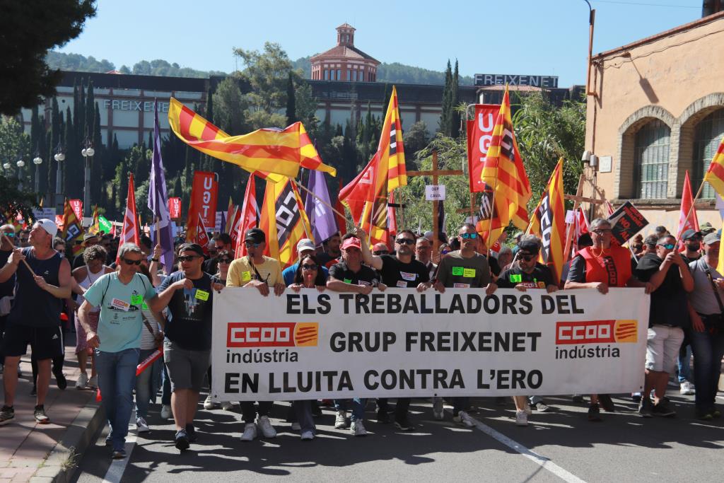 Un miler de persones es manifesta a Sant Sadurní d'Anoia contra l'ERO de Freixenet. ACN
