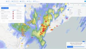 Visualització a la plataforma d'avís d'inundacions, desbordament de rius i trucades d'emergència