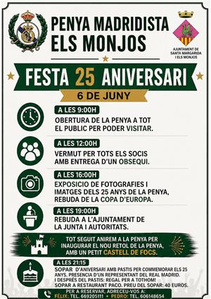 25è aniversari Penya Madridista Els Monjos. Eix