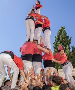 3 de 6 amb pilar dels Minyons de l'Arboç. Eduard Kemperman