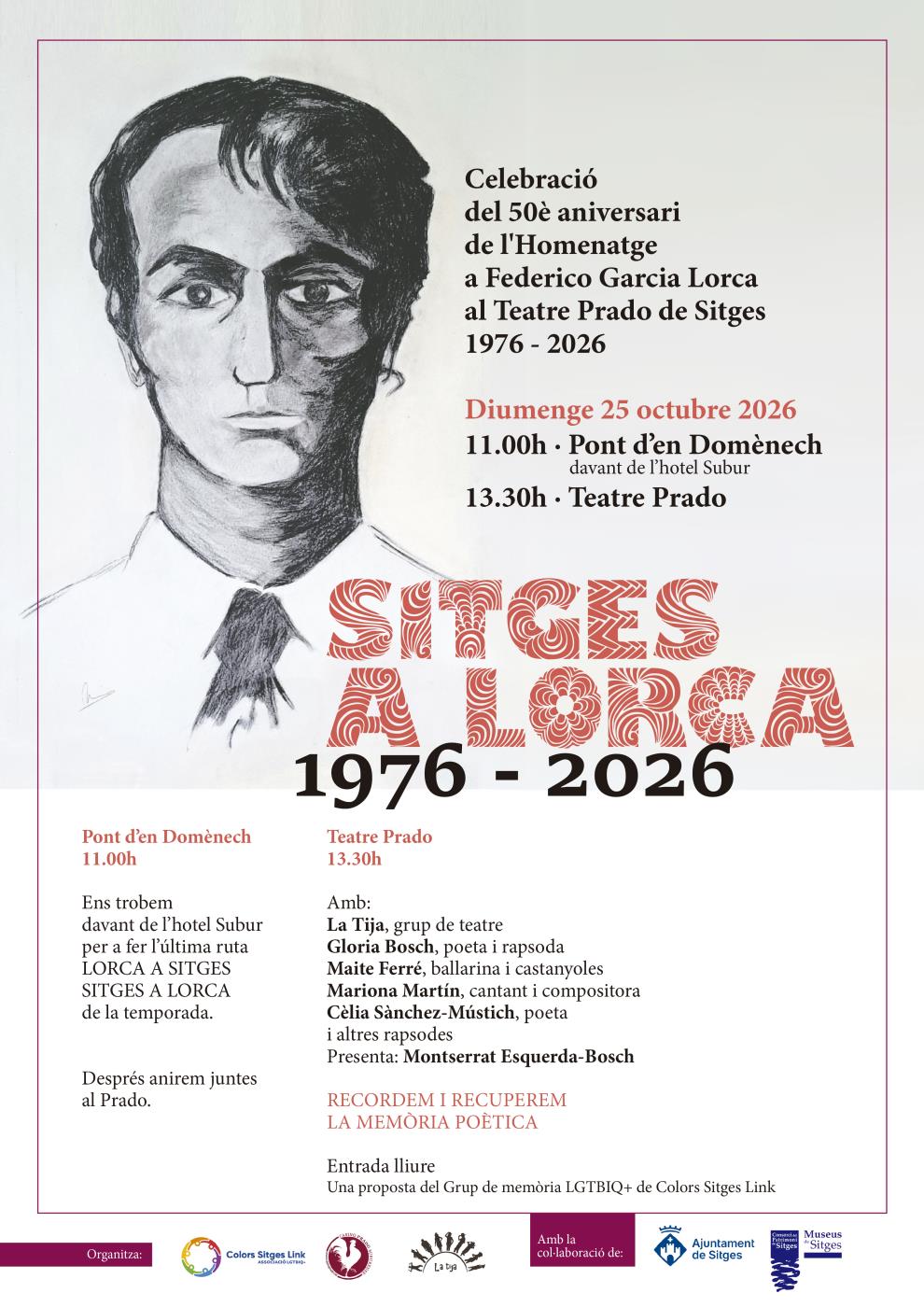 Commemoració dels 50 anys de l’Homenatge a Federico Garcia Lorca.