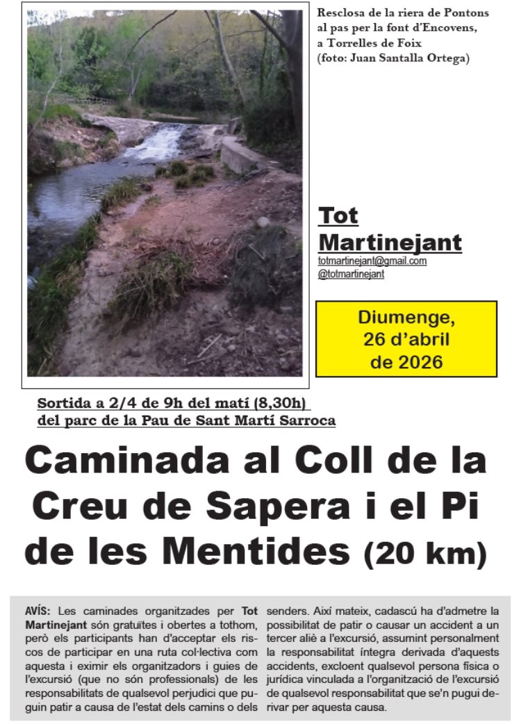 Caminada al Coll de la Creu de Sapera i el Pi de les Mentides