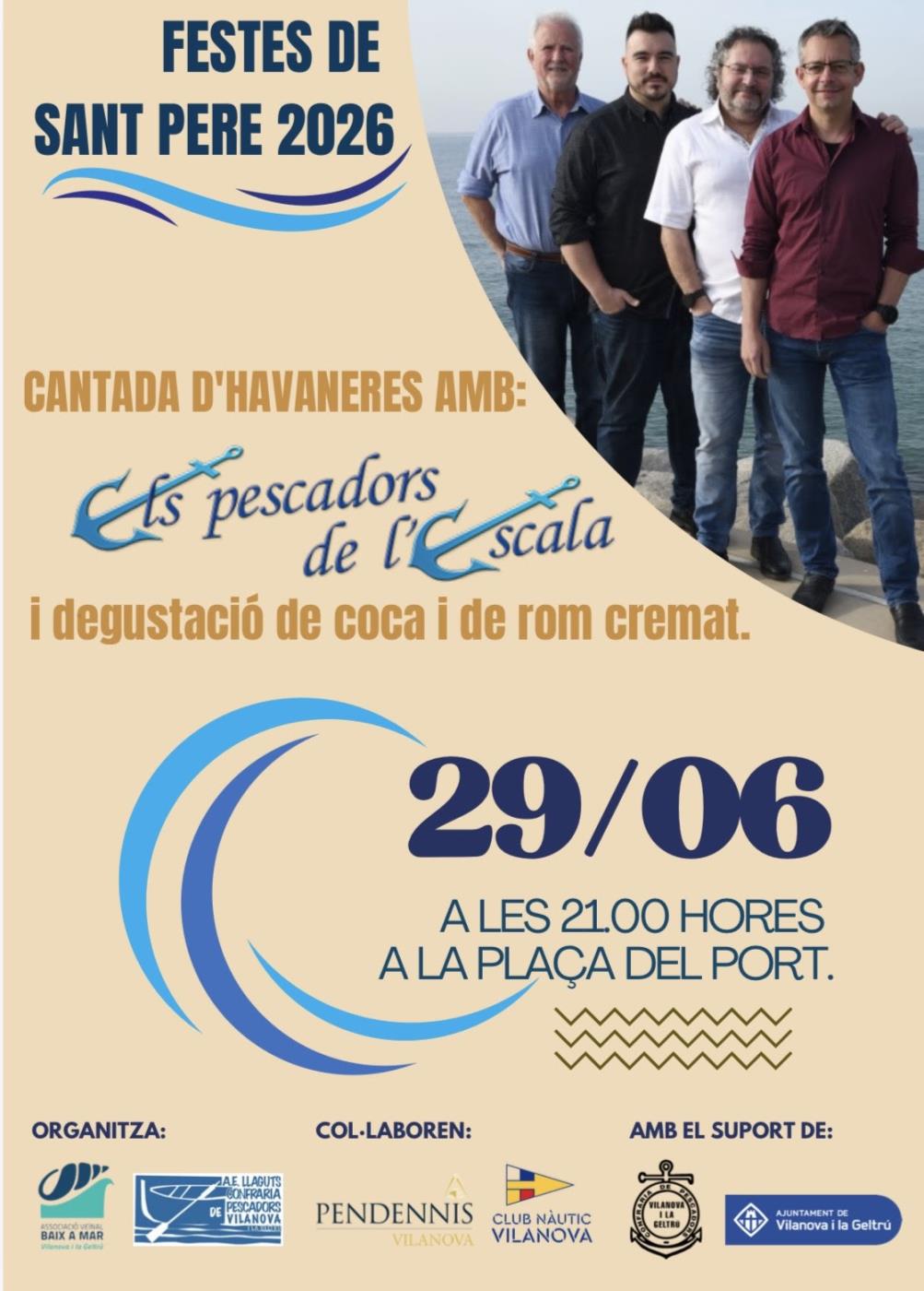 Cantada Havaneres amb Els Pescadors de l'Escala, coca i rom cremat